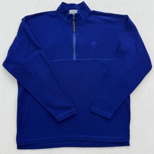Vtg Jack Wolfskin Royal Blue Fleece Pullover 1/4 Zip Men's XXL 2XL Paw Logo